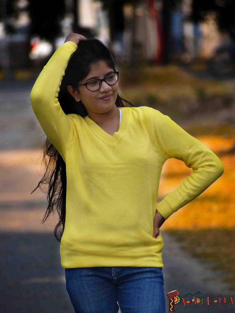 Plain yellow Sweatshirt for girls