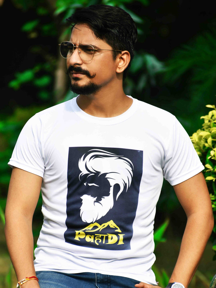 Modern Pahadi White Poly cotton T shirt